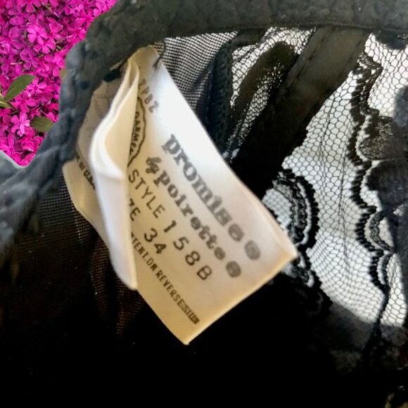Vintage Dolores For Poirette Vtg 70's Black Lace Teddy Bodysuit ILGWU 34B NEW - Picture 9 of 16
